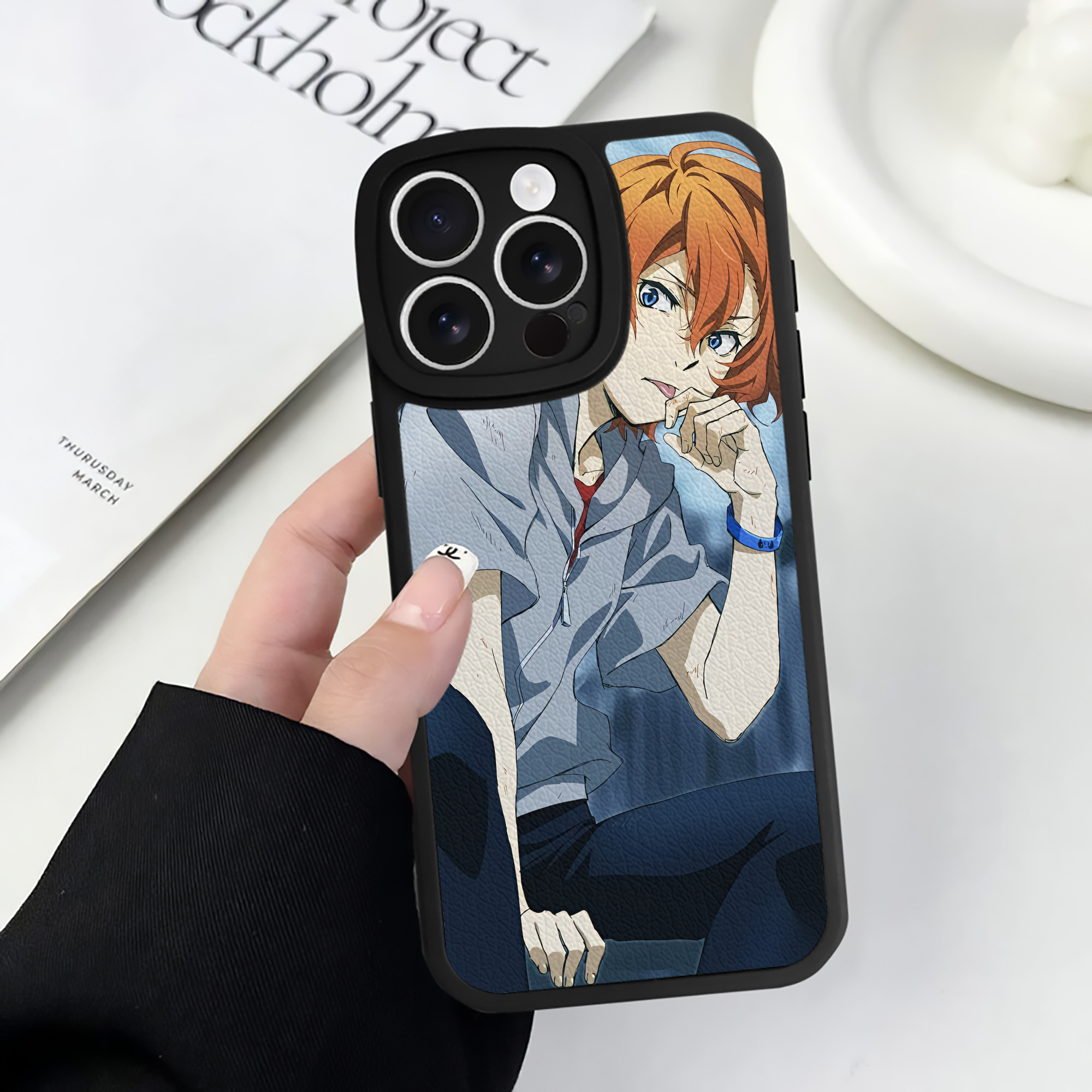 （画像用） 文豪ストレイドッグス Bungo Stray Dogs 【iPhone 16シリーズ対応】シリコンスマホケース（レザー調） 材質：シリコン